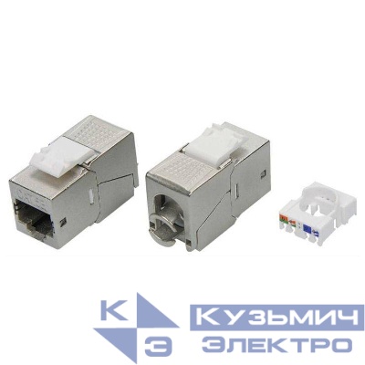Модуль Keystone RJ45 CAT5E экранир. 90град. (форм-фактор S19) серебр. DKC RNK5EF90TL