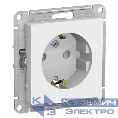 Розетка 1-м СП AtlasDesign 16А IP20 с заземл. защ. шторки механизм бел. SE ATN000145