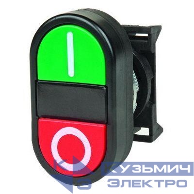 Кнопка двойная плоская черн. DKC ABFTM