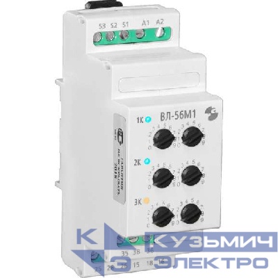 Реле времени ВЛ-56М1 УХЛ4 5А 24-220В 50Гц/пост. 0.1с-99ч 1перекл. 3 канал. в каждом канале Реле и Автоматика A8223-76911311