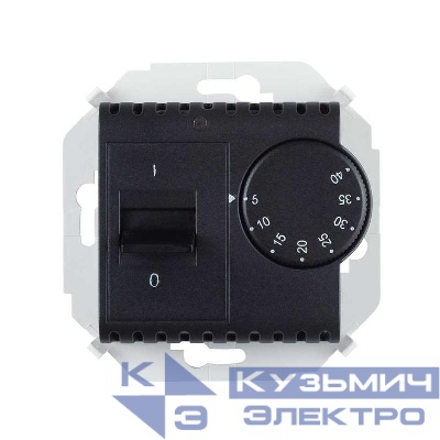 Регулятор для теплого пола с зондом 16А 230В 3600Вт 5-40град. IP20 графит Simon 1591775-038