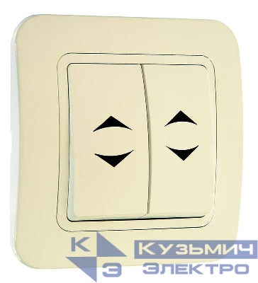 Переключатель проходной 2-кл. 1п 1мод. СП Lillium 10А IP20 крем./крем. Makel 70226
