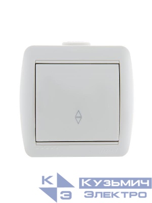 Переключатель проходной 1-кл. ОП Nata 10А IP20 бел. LEZARD 710-0200-105