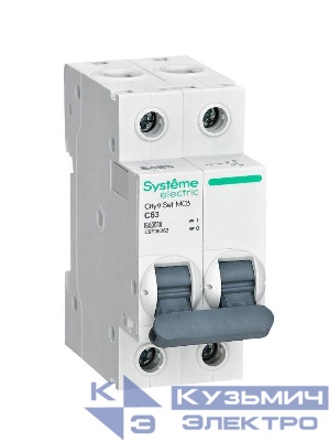 Выключатель автоматический 2п City9 Set (АВ) С 63А 6кА 230В SE C9F36263