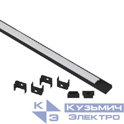 Комплект с накладным анодированным профилем 1506B 15х6мм. 2м САВ262 черн. Эра Б0062817