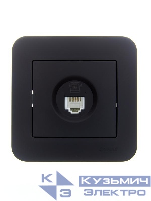 Розетка телефонная евро 1-м СП ASTI IP20 RJ11 в сборе черн. бархат LEZARD 7081-4242-137