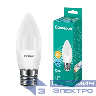 Лампа светодиодная LED12-C35/845/E27 12Вт 220В Camelion 13690