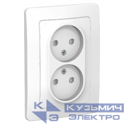 Розетка 2-м СП Blanca 16А IP20 250В без заземл. защ. шторки бел. SE BLNRS000121