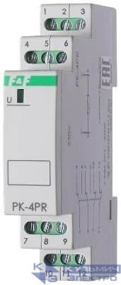 Реле промежуточное PK-4PR/24 (24В AC/DC 1 модуль монтаж на DIN-рейке 4х8А 2NO/NC+2NC IP20) F&F EA06.001.030