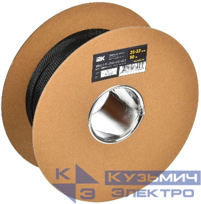 Оплетка кабельная 25-33мм полиэстер (уп.50м) черн. IEK UBS10-PL-2540-050-K02