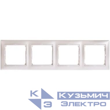 Рамка 4-м Valena горизонт. жемчуж. (блист.) IEK 694381