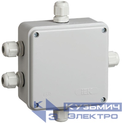 Коробка распаячная ОП 100х100х50 IP55 КМ41330 PG9 IEK UKO10-100-100-050-K51-55