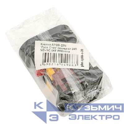 Кнопка APBB-22N "Пуск-Стоп" овал. 24В NO+NC EKF pbn-apbb-o-24