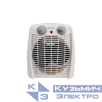 Тепловентилятор электрический настольный 2кВт со спиральным нагревательным элементом бел. Rexant 60-0033