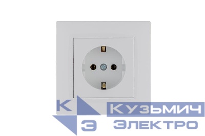 Розетка 1-м Karea RIZZ с заземл. бел. Makel 88001028