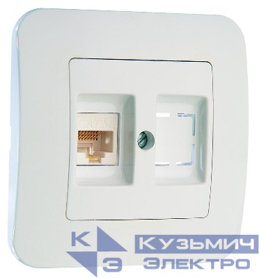 Розетка компьютерная кат.5E+гнездо Makel 55035