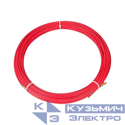 Протяжка кабельная (мини УЗК в бухте) 50м стеклопруток d3.5мм красн. Rexant 47-1050