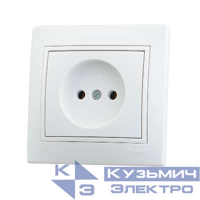 Розетка 1-м СП Mira без заземл. с бел. вставкой бакелит бел. LEZARD 701-0202-121B