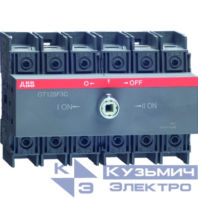 Рубильник реверсивный OT125F3C 125А (90А AC23) ABB 1SCA105037R1001