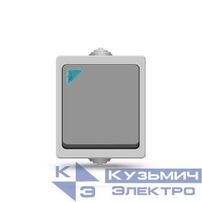 Выключатель 1-кл. Аллегро IP54 с подсветкой сер. UNIVersal 1278