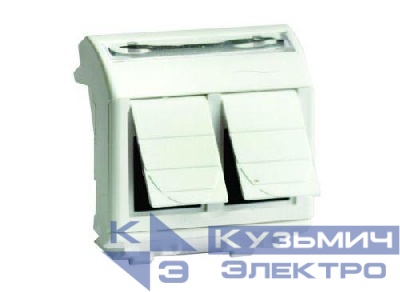Розетка компьютерная 2-м СП 2мод. Brava RJ45 кат.6 бел. DKC 76452B