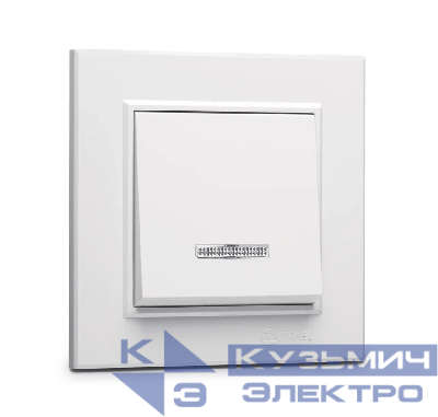 Выключатель 1-кл. СП Karea 10А IP20 с подсветкой бел. Makel 56001021