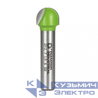 Diamond Industrial Diamond Industrial Фреза пазовая полукруглая (галтельная) 12,7 x 9,5 мм S=8 мм Z=2 DIDFRU81295