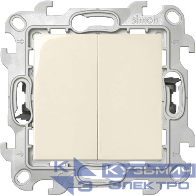 Выключатель 2-кл. 1п 2мод. СП Simon 24 10А IP20 Push&Go механизм сл. кость Simon 2420398-031