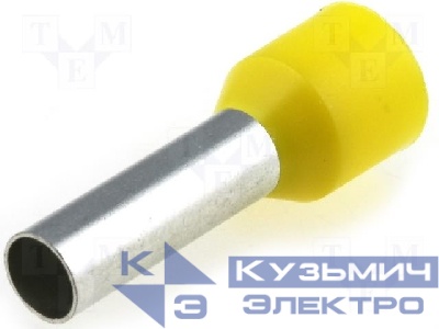 Штыревой втулочный кабельный наконечник E 6010 (НШВИ F=10мм) 6мм2, изолированный, желтый, 100шт, NETKO Optima