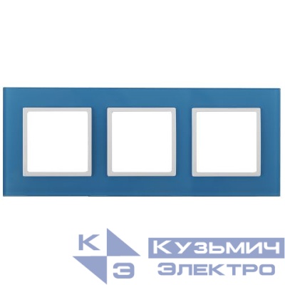 Рамка 3-м 14-5103-28 стекло Elegance голуб.+бел. ЭРА Б0034518