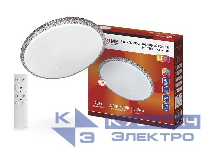 Светильник светодиодный COMFORT MYSTERY 75Вт 3000-6500К 6000лм 230В 500х65мм с пультом ДУ IN HOME 4690612034829
