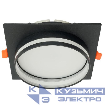 Светильник DL703 25Вт 230В GX70 потолочн. встраив. квадрат без лампы черн. LUNA FERON 51100