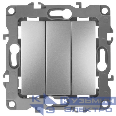 Выключатель 3-кл. СП Эра12 12-1107-03 10А IP20 250В 10AX механизм алюм. Эра Б0014671