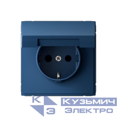 Розетка ArtGallery 16А IP20 с заземл. защ. шторки с крышкой механизм аквамарин SE GAL001146