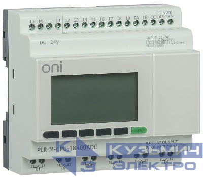 Контроллер программируемый логический (микро ПЛК) PLR-M. CPU DI12/DO06(R) 24В DC ONI PLR-M-CPU-18R00ADC