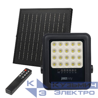 Прожектор светодиодный PFL SOLAR 02 50 6500К GR IP65 ДО с солнечн. панелью и пультом Pro+ JazzWay 5058460