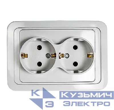 Розетка 2-м CLASSICO с заземл. 2128 бел. ASD / IN HOME 4680005959921