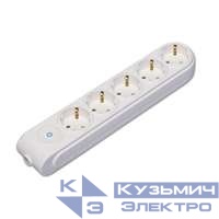 Колодка удлинителя 5-м с заземл. защ. шторки с выкл. Makel N5310000