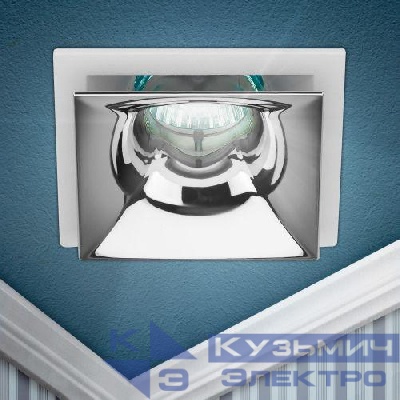 Светильник декоративный KL102 WH/CH MR16 GU5.3 встраив. бел. хром ЭРА Б0056354