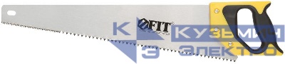 Ножовка по дереву крупный каленвй зуб 3 ТPI с запилом 7 ТPI 2D заточка пласт.прорезинен.ручка 500мм FIT 40403