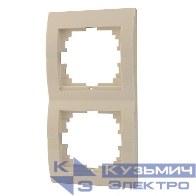 Рамка 2-м Deriy вертикал. крем. LEZARD 702-0300-152