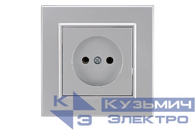 Розетка 1-м СП Karea 10А IP20 б/з сереб. Makel 56065022
