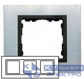 Рамка 3-м Simon82 нерж. сталь Simon 82837-37