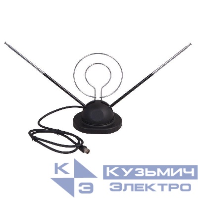 Антенна ТВ комнатная RX-105 телескопич. на подставке с кольцом VHF; UHF 47-860 MHz REXANT 34-0105