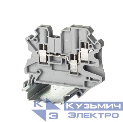 Клемма проходная винтовой зажим 3 точки подключения 4кв.мм сер. DKC TUR-4-TWIN