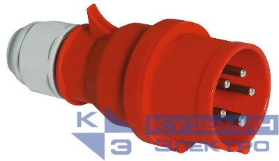 Вилка кабельная 16А 5п 3P+N+PE 6ч 400В IP44 Quick-Connect Bals 2136