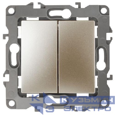 Переключатель 2-кл. СП Эра12 12-1106-04 10А IP20 250В 10AX механизм шампань Эра Б0014666