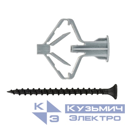 Дюбель для гипсокартона "бабочка" 10х50 с сам. 4х60 (уп.4шт) Tech-Krep/Zitar 126703