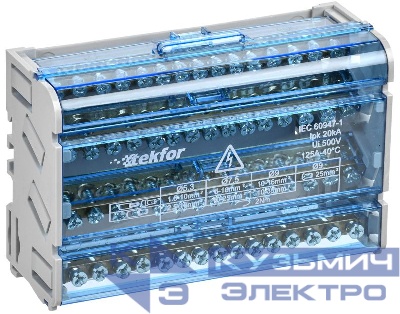 Шины на DIN-рейку (кросс-модуль) ШНК 4х15 3L+PEN TEKFOR IEK TF-DN10-4-15-125