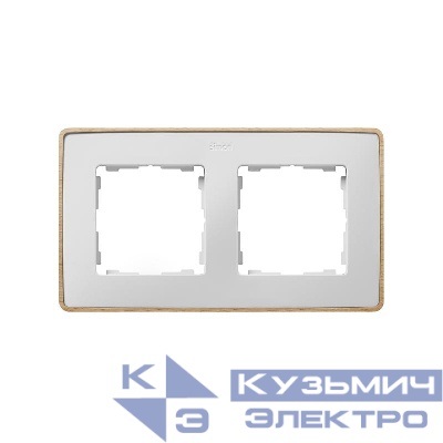 Рамка 2-м Simon82 Detail бел.; основание дерево Simon 8201620-270